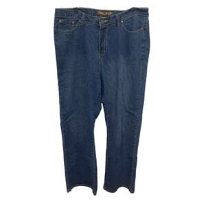 Miss Juli Plus Size 16 Stretch Cotton Blend Cool Pocket Swirl Denim Blue Jeans